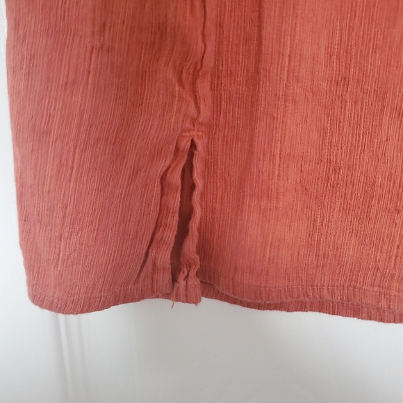 KLEEN Silk Linen Blend Womens XL Lagenlook Terracotta Orange Top - Picture 6 of 7